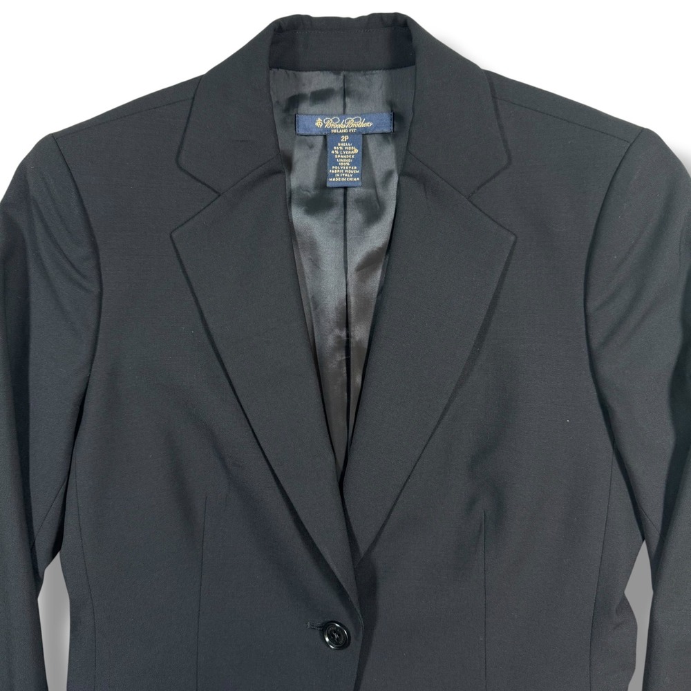 Brooks Brothers Milano Fit Wool Blend Blazer 2P Womens Black